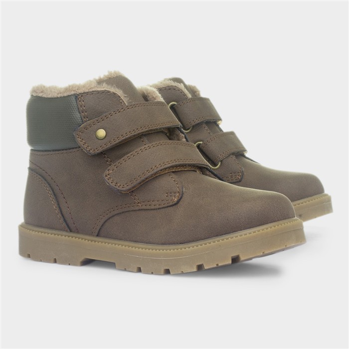 Liam Kids Brown Easy Fasten Ankle Boot