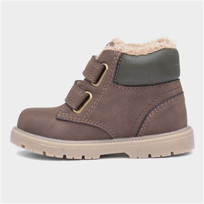 Liam Kids Brown Easy Fasten Ankle Boot