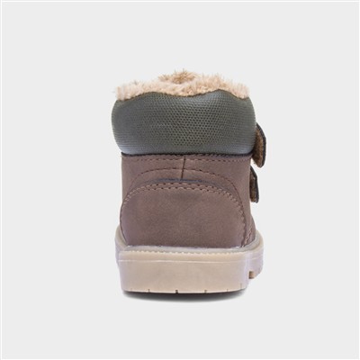 Liam Kids Brown Easy Fasten Ankle Boot