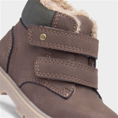 Liam Kids Brown Easy Fasten Ankle Boot