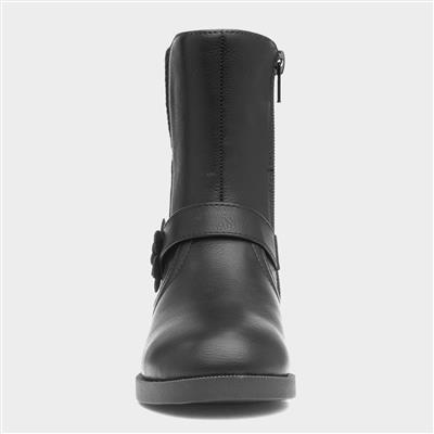 Frances Girls Black Ankle Boot