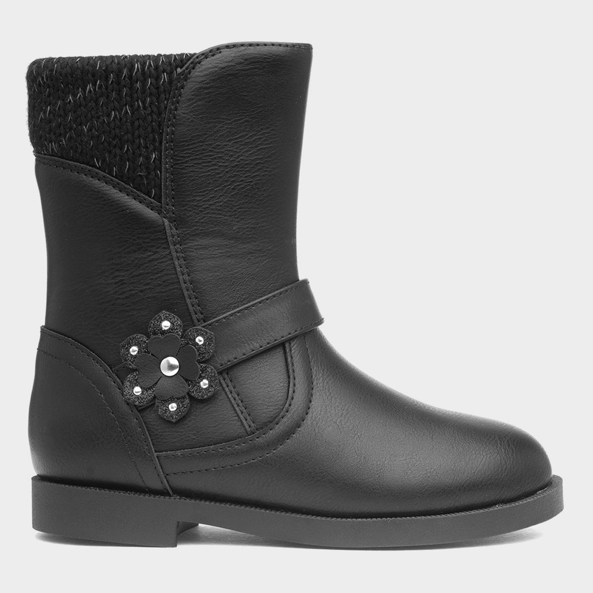 Frances Girls Black Ankle Boot