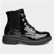 Walkright Girls Black Patent Heart Ankle Boots (Click For Details)