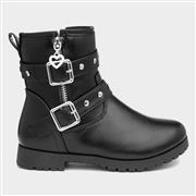 Walkright Lexie Kids Black Studded Ankle Boot (Click For Details)