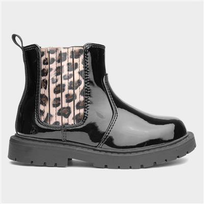 Elsie Kids Black Patent Ankle Boot