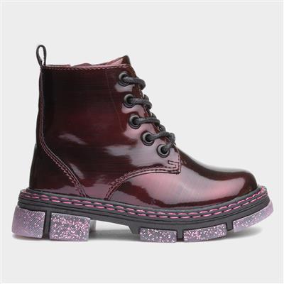 Emily Kids Bordeaux Glitter Sole Boots