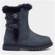 Walkright Lexi Girls Navy Faux Fur Boot (Click For Details)