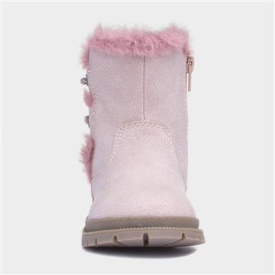 Lexi Girls Pink Faux Fur Boot