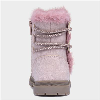 Lexi Girls Pink Faux Fur Boot