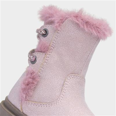 Lexi Girls Pink Faux Fur Boot