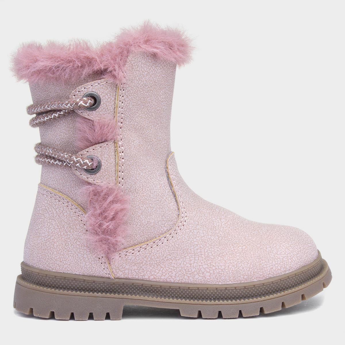 Lexi Girls Pink Faux Fur Boot