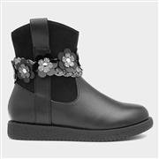Walkright Ivy Kids Black Floral Ankle Boot (Click For Details)