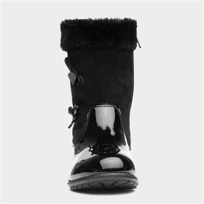 Leslie Girls Black Patent Calf Boot
