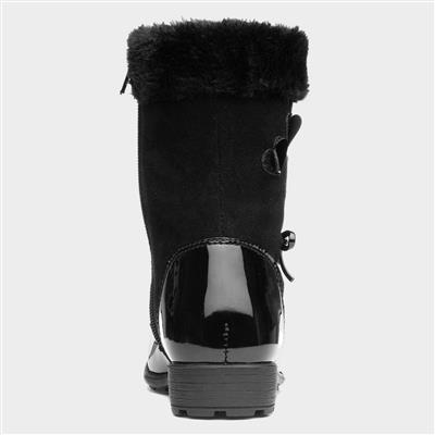 Leslie Girls Black Patent Calf Boot