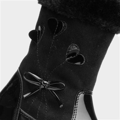 Leslie Girls Black Patent Calf Boot