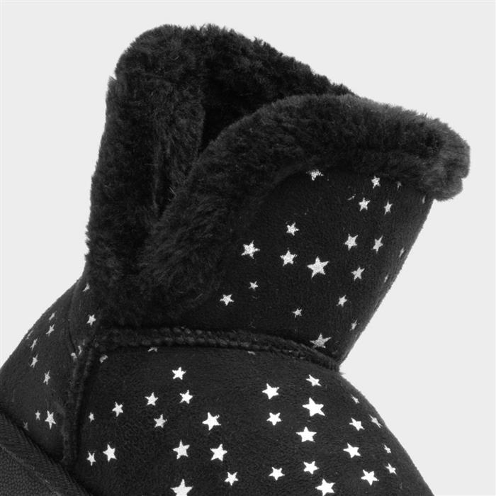 Walkright Floss Kids Black Fur Lined Boot281038 Shoe Zone