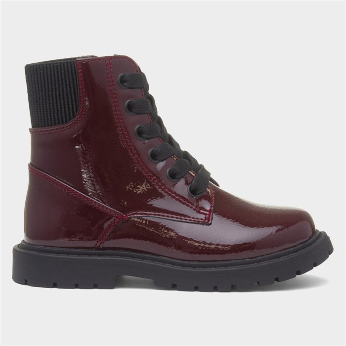 Emma Girls Berry Lace Up Ankle Boot