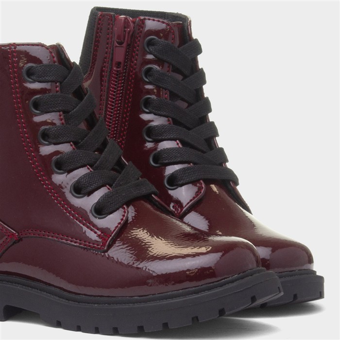 Emma Girls Berry Lace Up Ankle Boot
