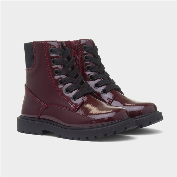 Emma Girls Berry Lace Up Ankle Boot