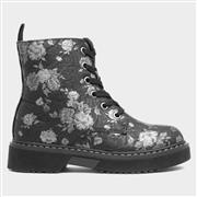 Happy Bee Kids Black Rose Print Ankle Boot (Click For Details)