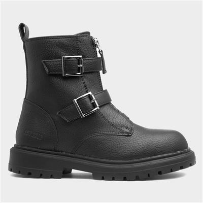 Pewter Kids Black Ankle Boot