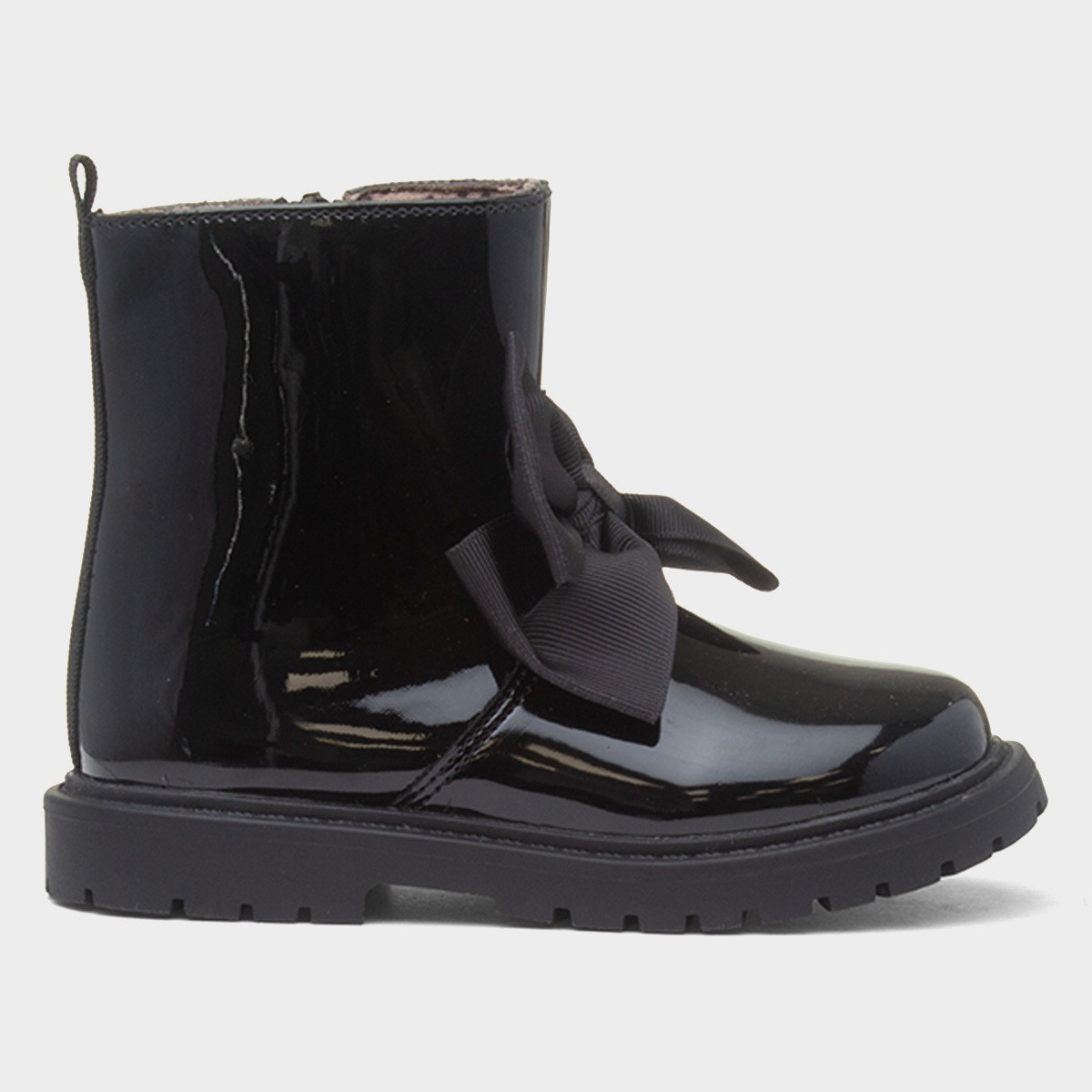 Elle Girls Black Bow Patent Boot