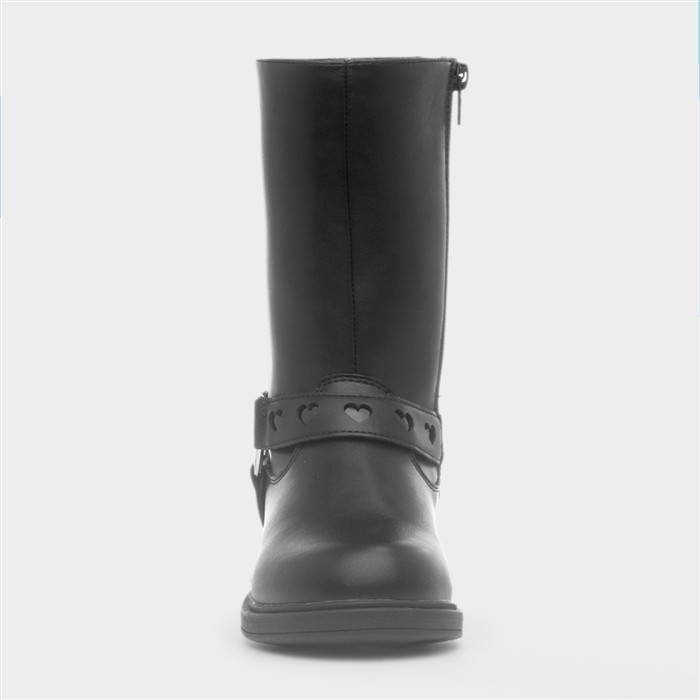 Eloise Girls Black Zip Up Calf Boot