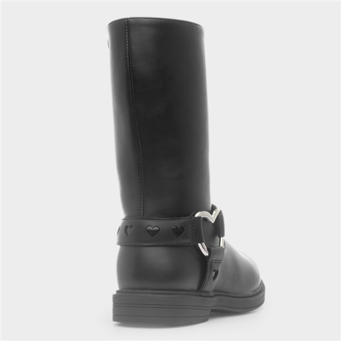 Eloise Girls Black Zip Up Calf Boot