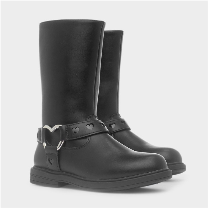 Eloise Girls Black Zip Up Calf Boot
