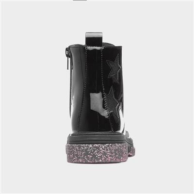 Walkright Emma Girls Black Patent Ankle Boot-28102