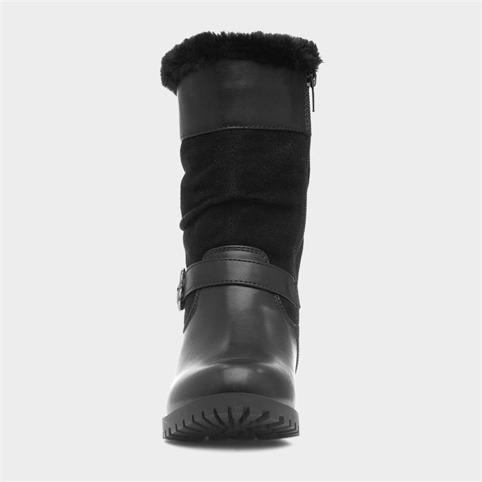 Candice Girls Black Zip Up Calf Boot