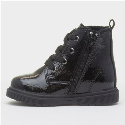 Elvira Girls Black Patent Ankle Boot