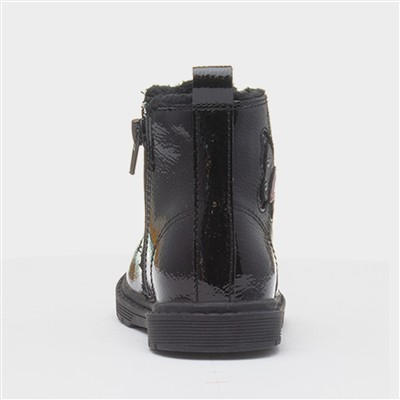Elvira Girls Black Patent Ankle Boot