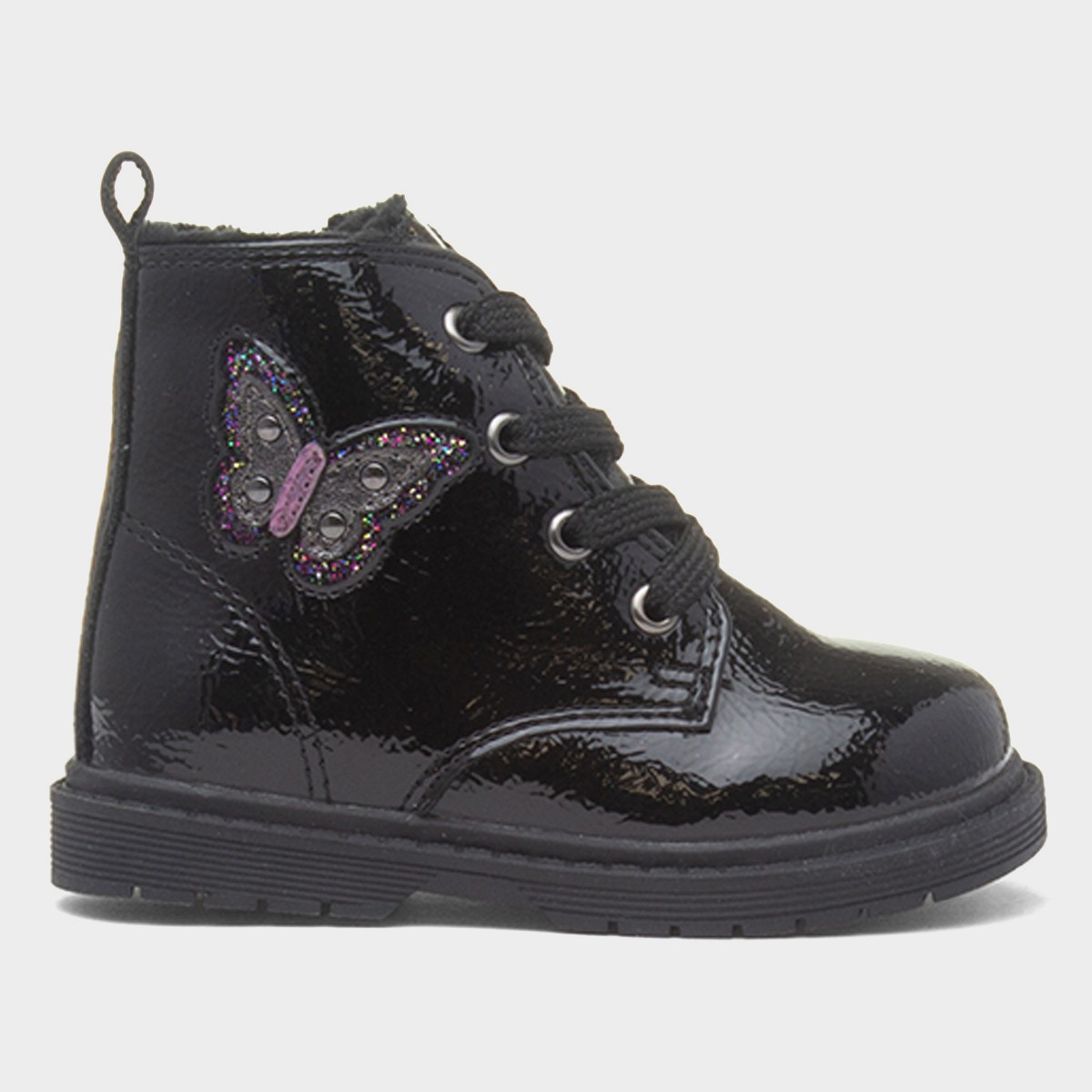 Elvira Girls Black Patent Ankle Boot