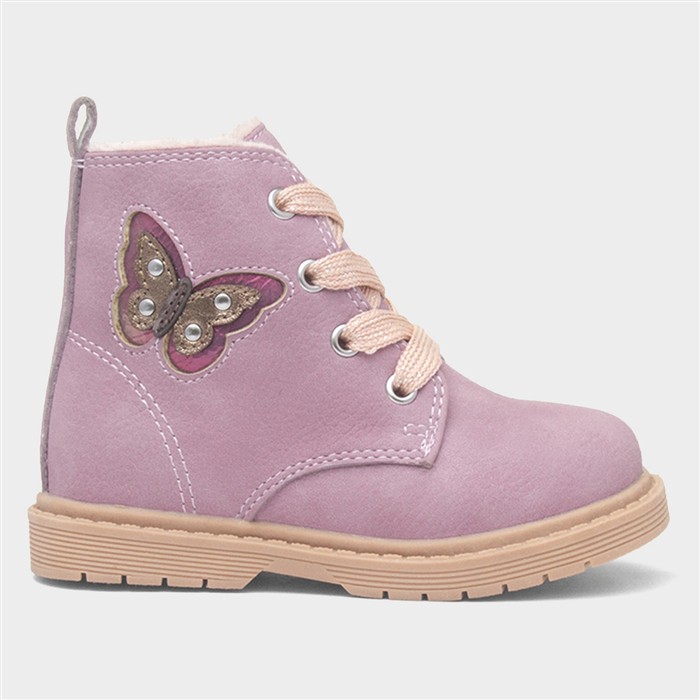 Elvira Girls Lilac Zip Ankle Boot