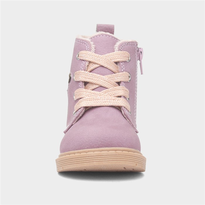 Elvira Girls Lilac Zip Ankle Boot