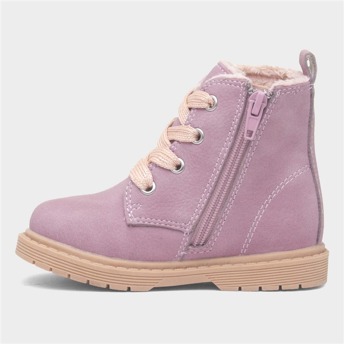 Elvira Girls Lilac Zip Ankle Boot