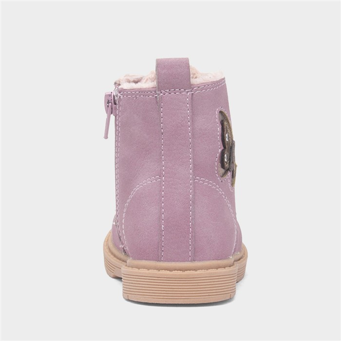 Elvira Girls Lilac Zip Ankle Boot