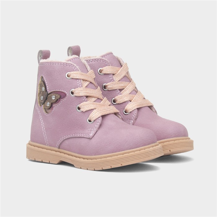 Elvira Girls Lilac Zip Ankle Boot