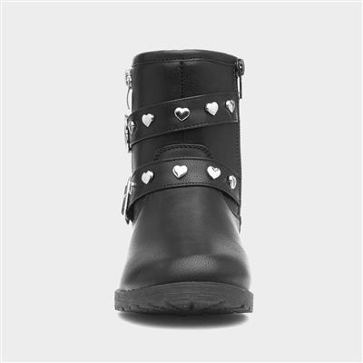 Charm Girls Black Ankle Boot