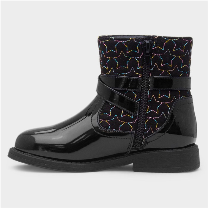 Leanne Girls Black Patent Ankle Boot