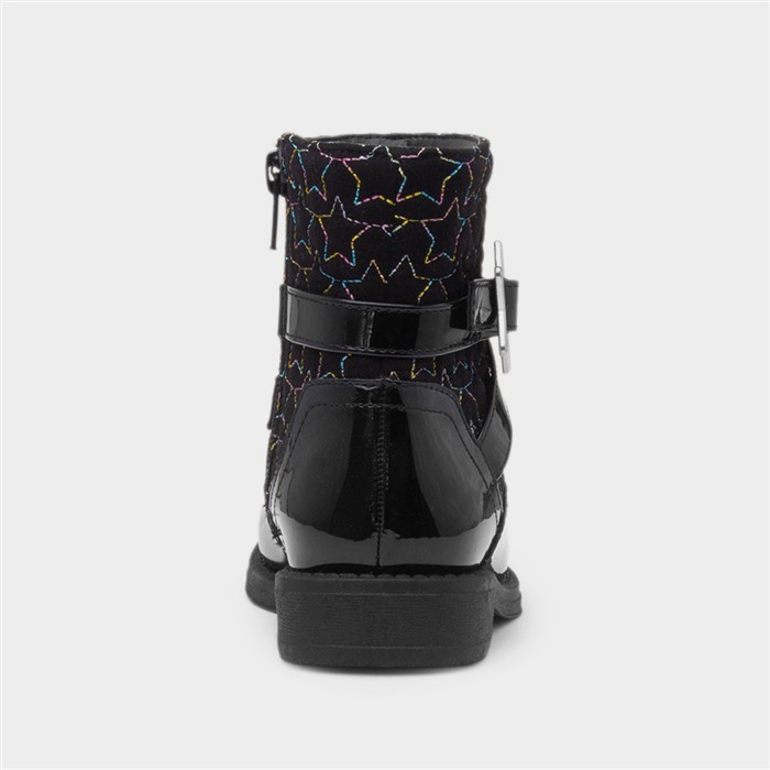 Leanne Girls Black Patent Ankle Boot