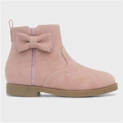 Candela Girls Pink Bow Ankle Boot
