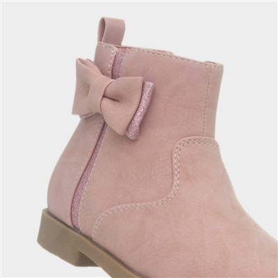 Candela Girls Pink Bow Ankle Boot