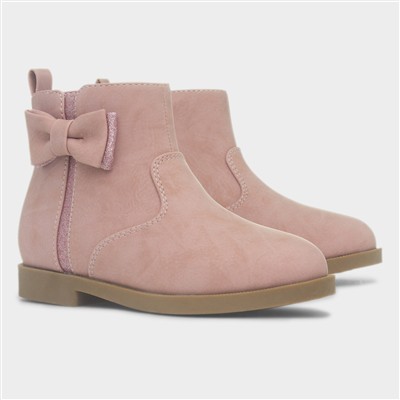 Candela Girls Pink Bow Ankle Boot