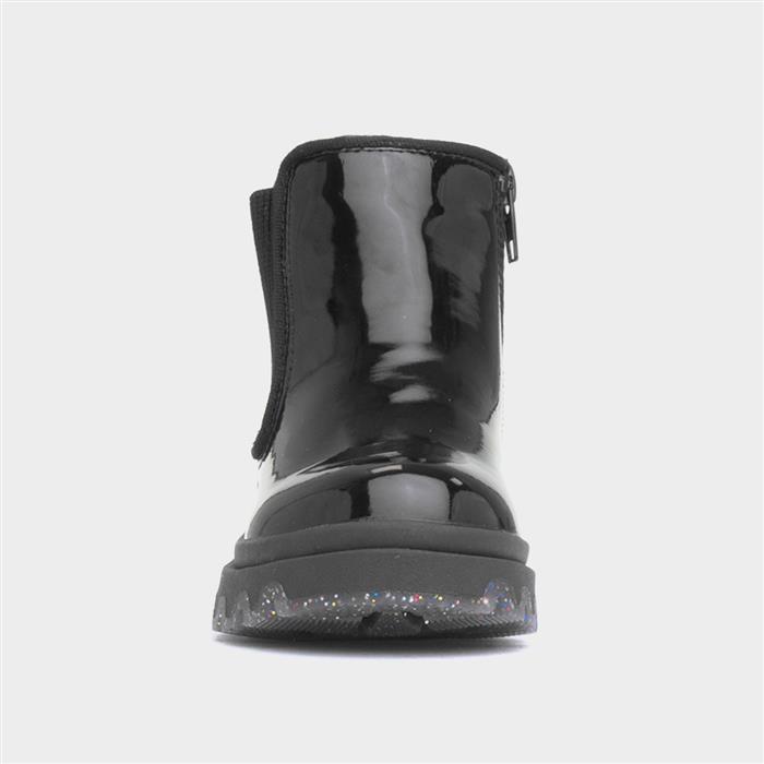 Ella Girls Black Leopard Print Boot