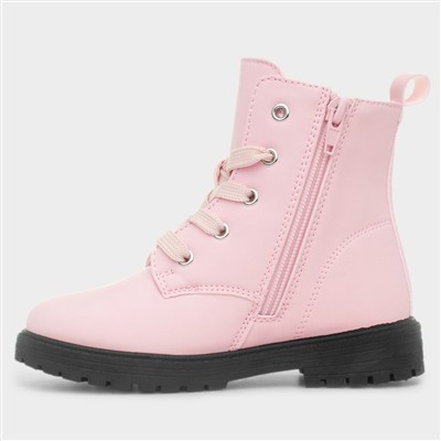 Pink Kids Character Lace Up Boot
