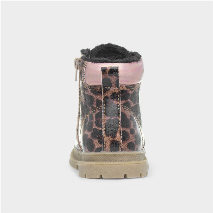 Emery Girls Leopard Lace Up Ankle Boot