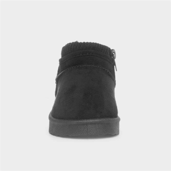 Laurel Girls Black Ankle Zip Up Boot