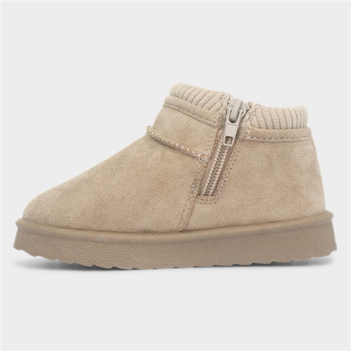 Laurel Girls Taupe Ankle Slip On Boot